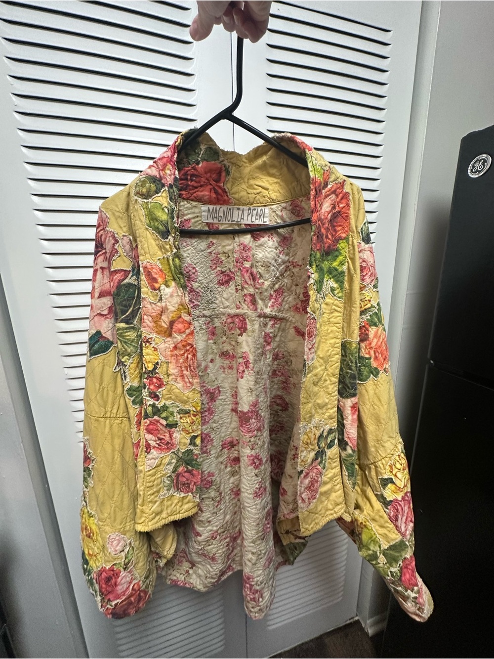Magnolia Pearl Yellow Floral Quilted Bomber Jacket